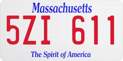 MA license plate 5ZI611