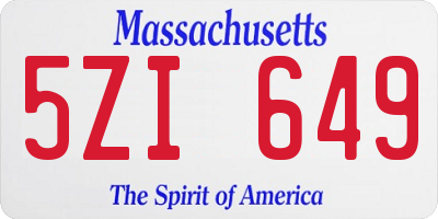 MA license plate 5ZI649