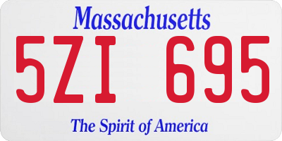 MA license plate 5ZI695
