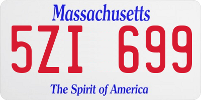 MA license plate 5ZI699