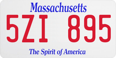 MA license plate 5ZI895