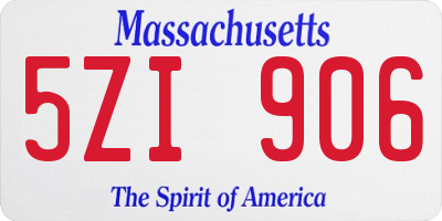 MA license plate 5ZI906