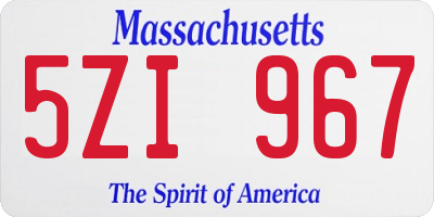 MA license plate 5ZI967