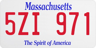 MA license plate 5ZI971