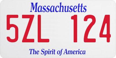 MA license plate 5ZL124
