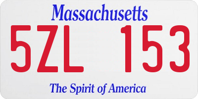 MA license plate 5ZL153