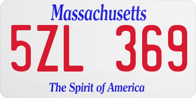 MA license plate 5ZL369