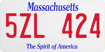 MA license plate 5ZL424