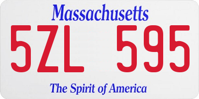 MA license plate 5ZL595
