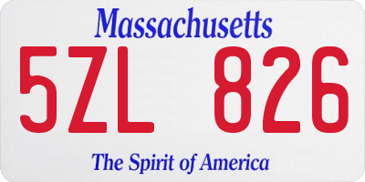 MA license plate 5ZL826