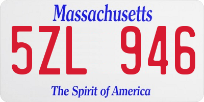 MA license plate 5ZL946