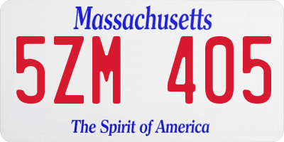 MA license plate 5ZM405