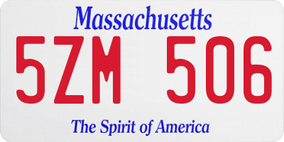 MA license plate 5ZM506