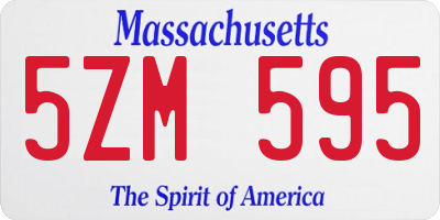 MA license plate 5ZM595