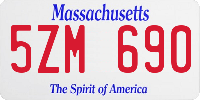 MA license plate 5ZM690