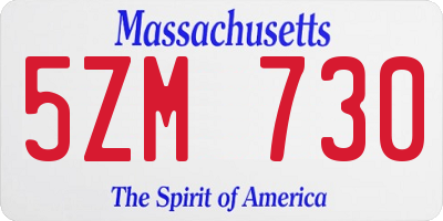 MA license plate 5ZM730