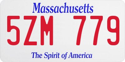MA license plate 5ZM779