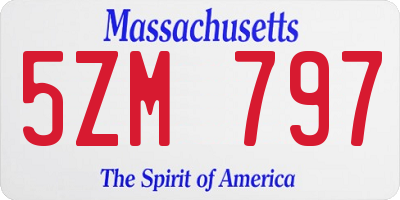 MA license plate 5ZM797