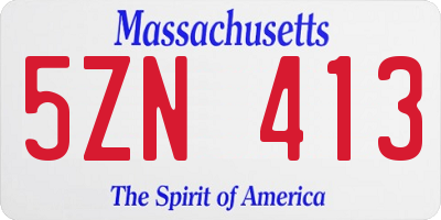MA license plate 5ZN413