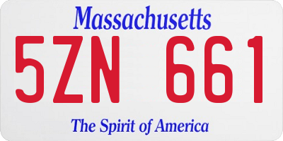 MA license plate 5ZN661