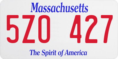 MA license plate 5ZO427