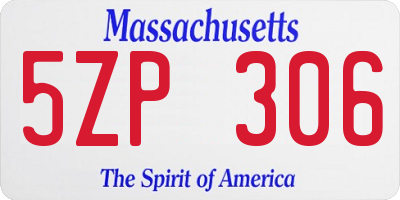 MA license plate 5ZP306