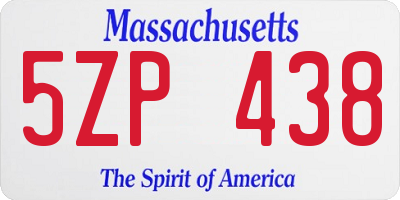 MA license plate 5ZP438