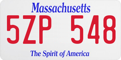 MA license plate 5ZP548