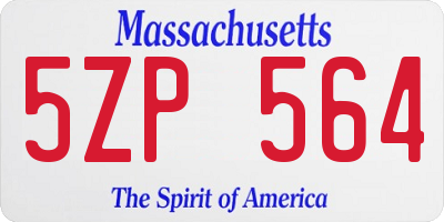 MA license plate 5ZP564