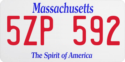 MA license plate 5ZP592