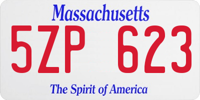 MA license plate 5ZP623
