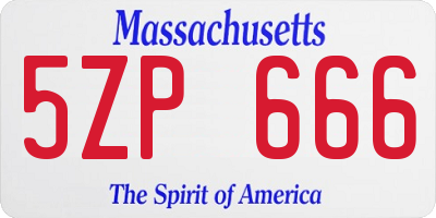 MA license plate 5ZP666