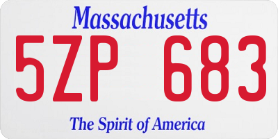 MA license plate 5ZP683