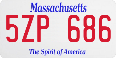 MA license plate 5ZP686
