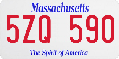 MA license plate 5ZQ590