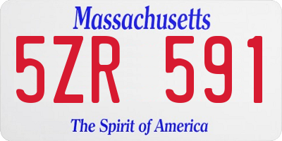 MA license plate 5ZR591