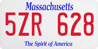 MA license plate 5ZR628