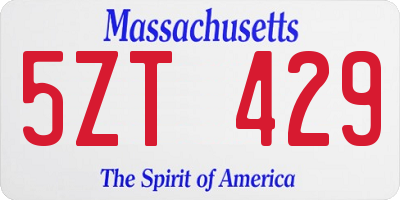 MA license plate 5ZT429