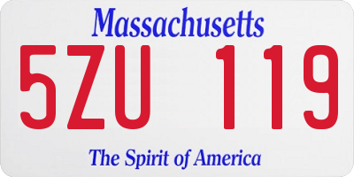 MA license plate 5ZU119