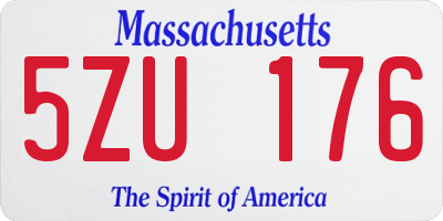 MA license plate 5ZU176