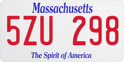 MA license plate 5ZU298