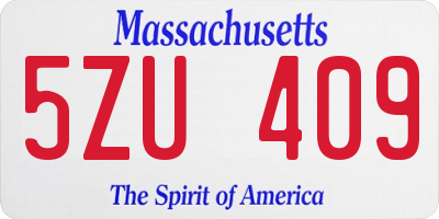 MA license plate 5ZU409