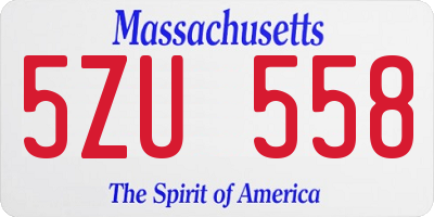 MA license plate 5ZU558