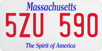 MA license plate 5ZU590