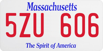 MA license plate 5ZU606