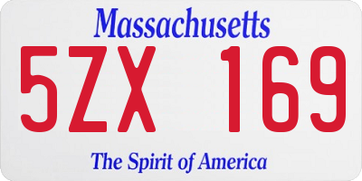MA license plate 5ZX169