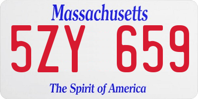 MA license plate 5ZY659