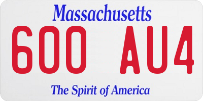 MA license plate 600AU4