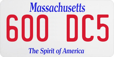 MA license plate 600DC5