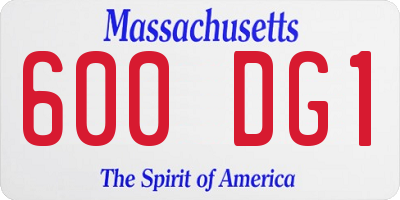 MA license plate 600DG1